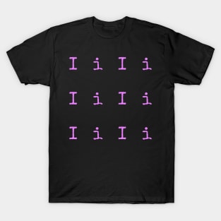 Pink Typewriter Letter I T-Shirt